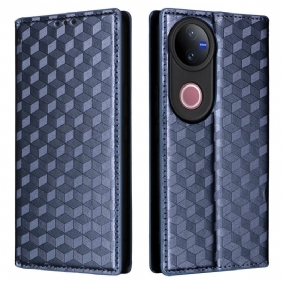 Nahkakotelo Vivo V50 5g Painettu Timanttikuvio Suojakuori