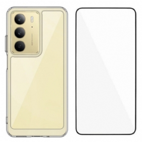 Hülle Realme C75 Handyhülle Transparent Mit Displayschutzfolie Aus Gehärtetem Glas