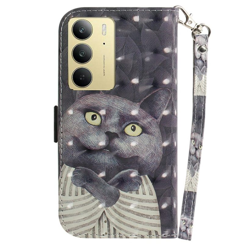 Kotelot Realme C75 Puhelinkuoret Harmaa Kissan Kaulanauha