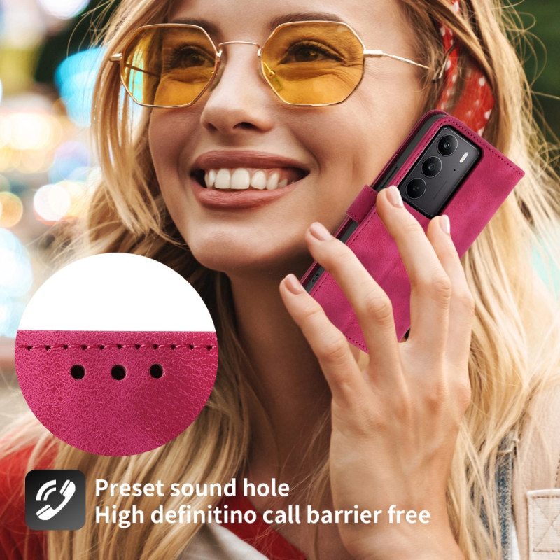 Kotelot Realme C75 Puhelinkuoret Mokkanahkainen Pitsikuvio Hihnalla Ja Olkahihnalla