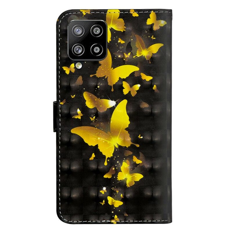 Kotelot Samsung Galaxy A42 5G Keltaiset Perhoset