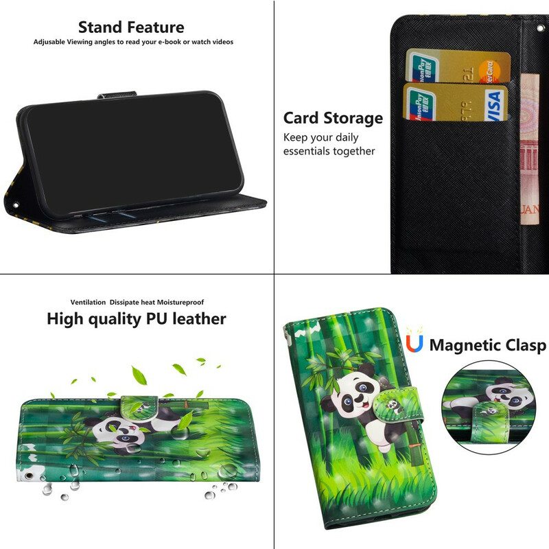 Kotelot Samsung Galaxy A42 5G Panda Ja Bambu