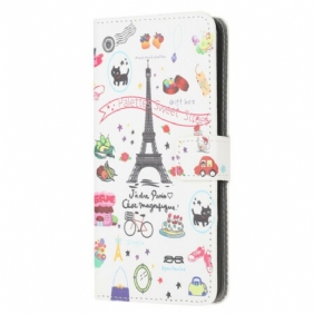 Flip Case Samsung Galaxy A21s Rakastan Pariisia
