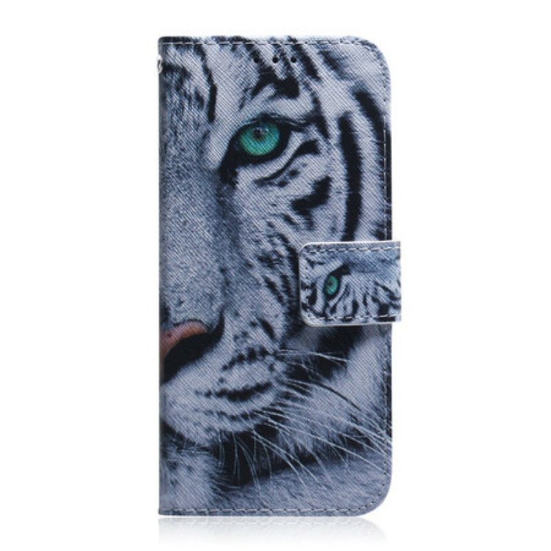 Flip Case Samsung Galaxy A21s Tiikerin Kasvot