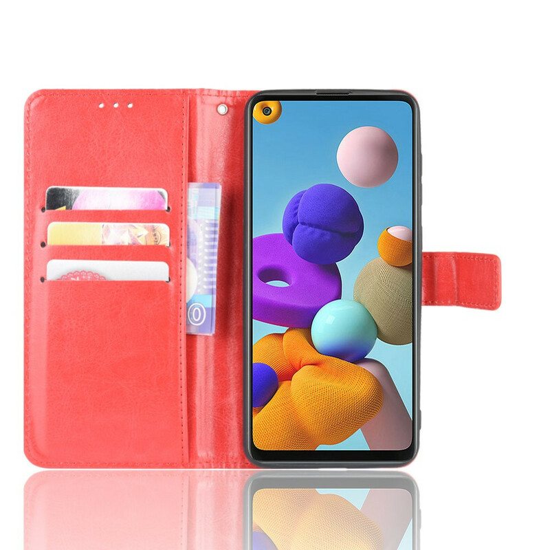 Kotelot Samsung Galaxy A21s Näyttävä Keinonahka