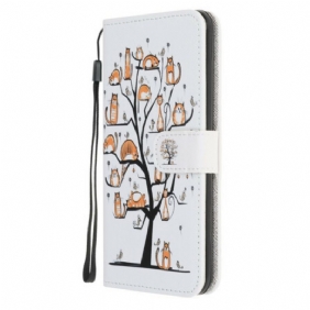 Kotelot Samsung Galaxy A21s Suojaketju Kuori Funky Cats Hihnalla