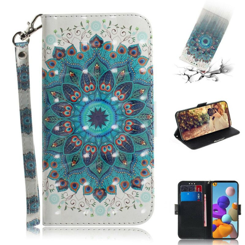 Kotelot Samsung Galaxy A21s Suojaketju Kuori Mestarillinen Mandala Hihnalla