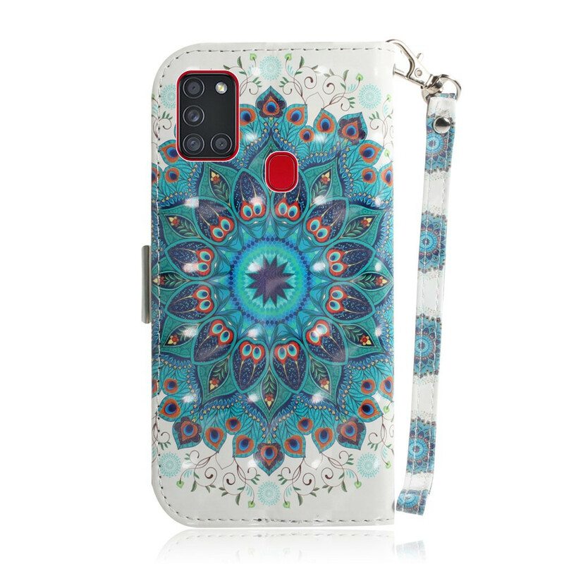 Kotelot Samsung Galaxy A21s Suojaketju Kuori Mestarillinen Mandala Hihnalla
