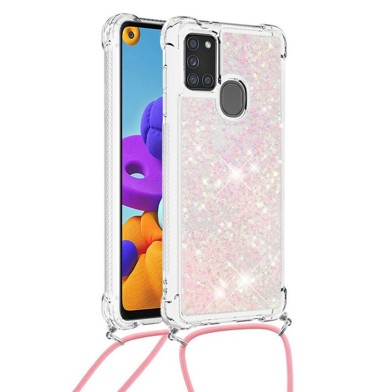 Kuori Samsung Galaxy A21s Paljetteja Kiristysnyörillä