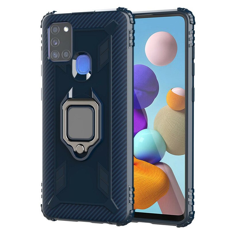 Kuori Samsung Galaxy A21s Sormus Ja Hiilikuitu