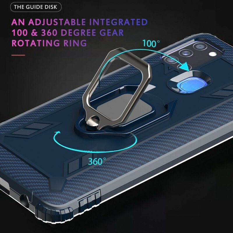 Kuori Samsung Galaxy A21s Sormus Ja Hiilikuitu