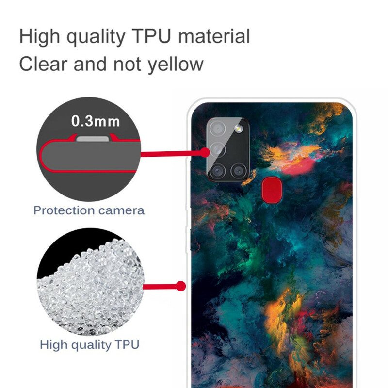 Kuori Samsung Galaxy A21s Värikkäitä Pilviä
