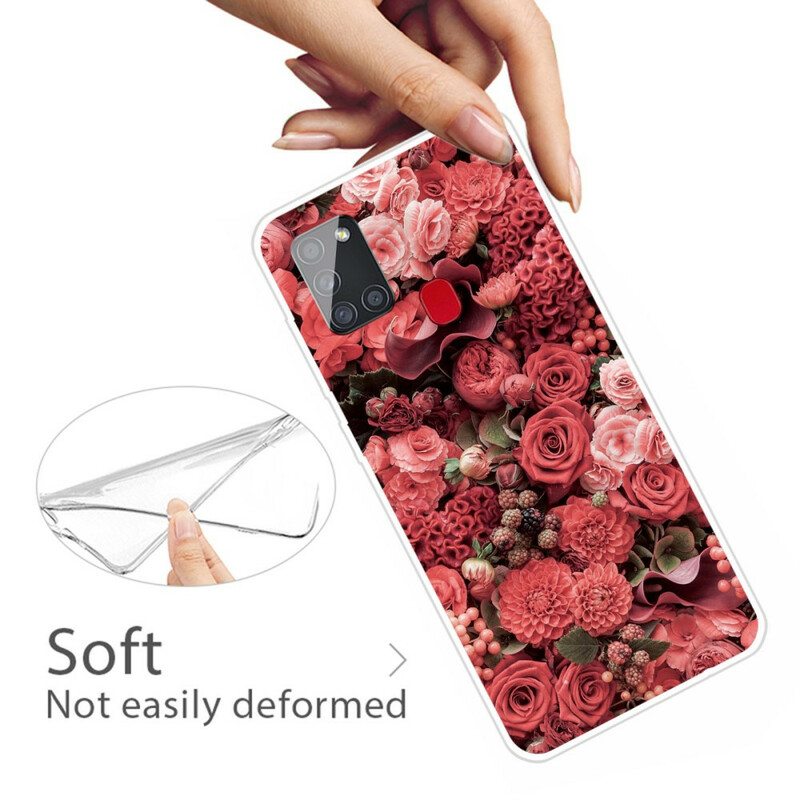 Kuori Samsung Galaxy A21s Voimakkaat Kukat