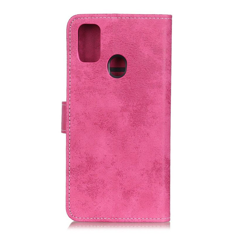 Nahkakotelo Samsung Galaxy A21s Vintage Keinonahkaa