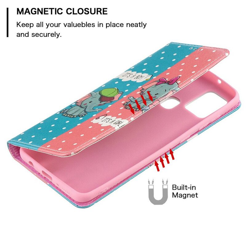 Puhelinkuoret Samsung Galaxy A21s Kotelot Flip Vauvat Norsut