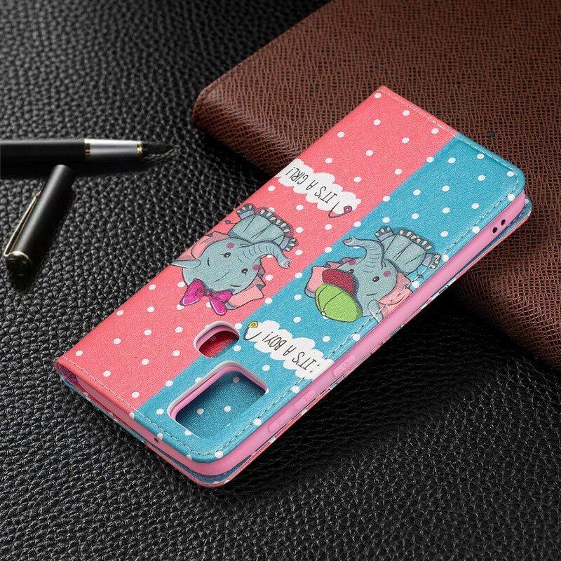 Puhelinkuoret Samsung Galaxy A21s Kotelot Flip Vauvat Norsut