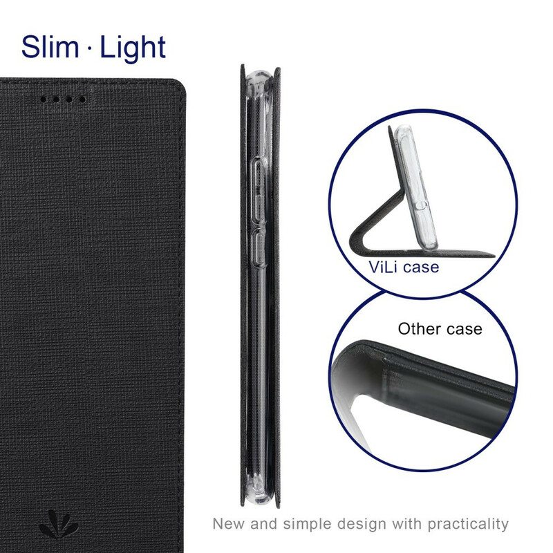 Puhelinkuoret Xiaomi Mi 10 Lite Kotelot Flip Teksturoitu Vili Dmx
