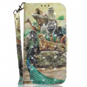 Nahkakotelo Xiaomi 12 / 12X Suojaketju Kuori Thong Safari Animals