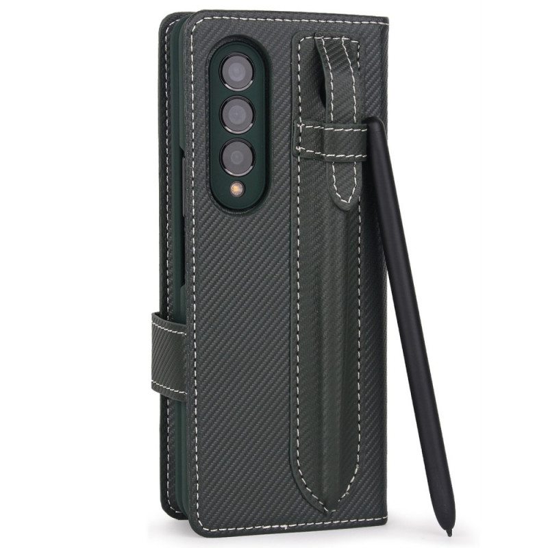 Case Nahkakotelo Samsung Galaxy Z Fold 3 5G Irrotettava Kynäpidike