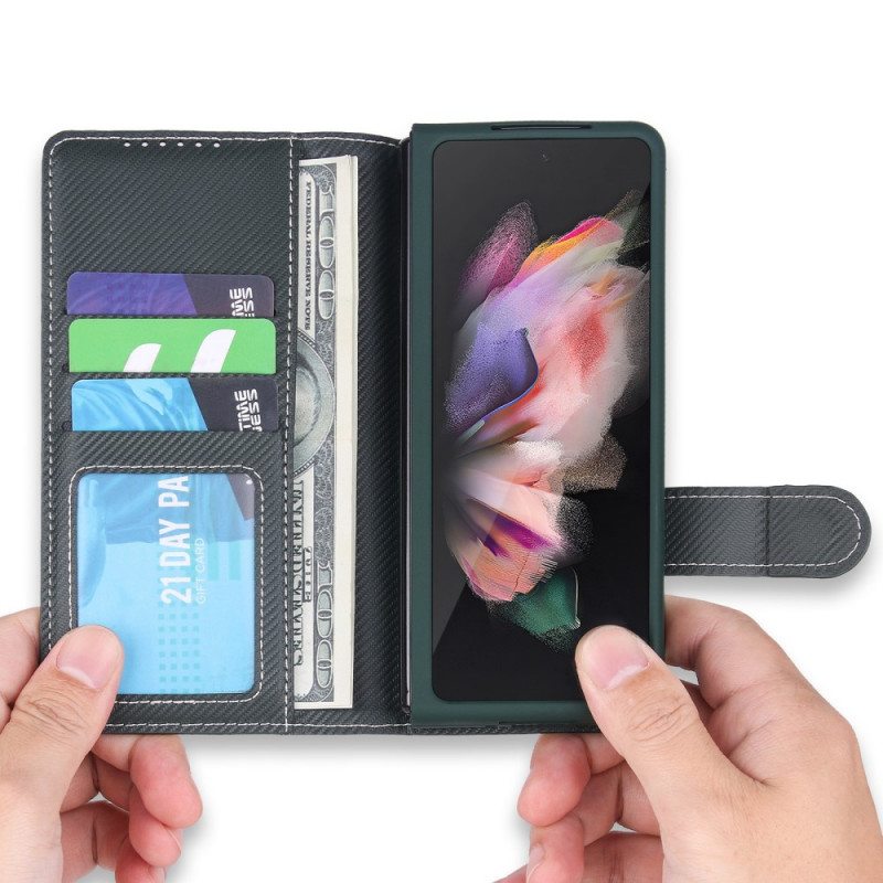 Case Nahkakotelo Samsung Galaxy Z Fold 3 5G Irrotettava Kynäpidike