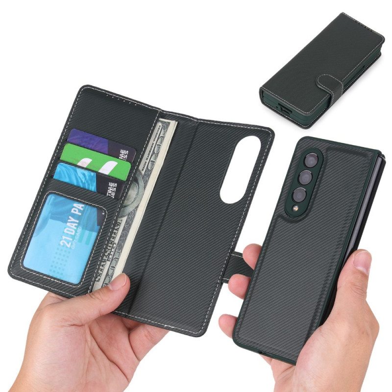 Case Nahkakotelo Samsung Galaxy Z Fold 3 5G Irrotettava Kynäpidike