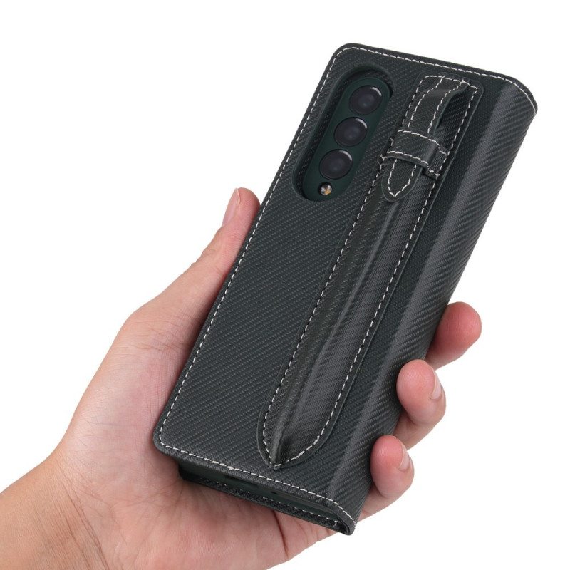 Case Nahkakotelo Samsung Galaxy Z Fold 3 5G Irrotettava Kynäpidike