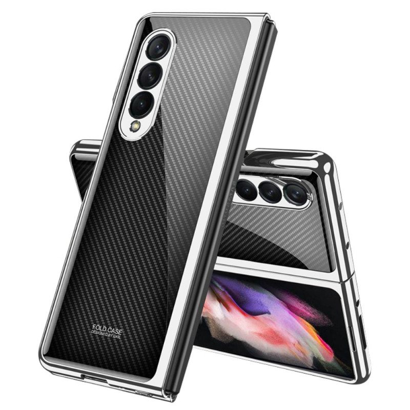 Case Samsung Galaxy Z Fold 3 5G Gkk Carbon Fiber Karkaistu Lasi