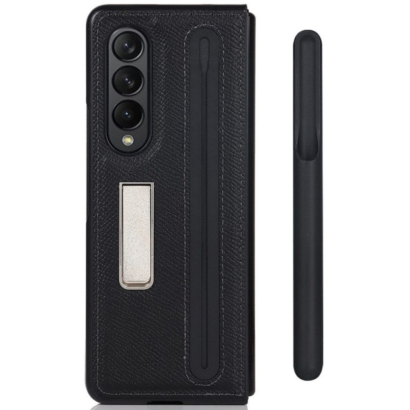Kuori Samsung Galaxy Z Fold 3 5G Aito Nahkajalusta Ja Kynäteline
