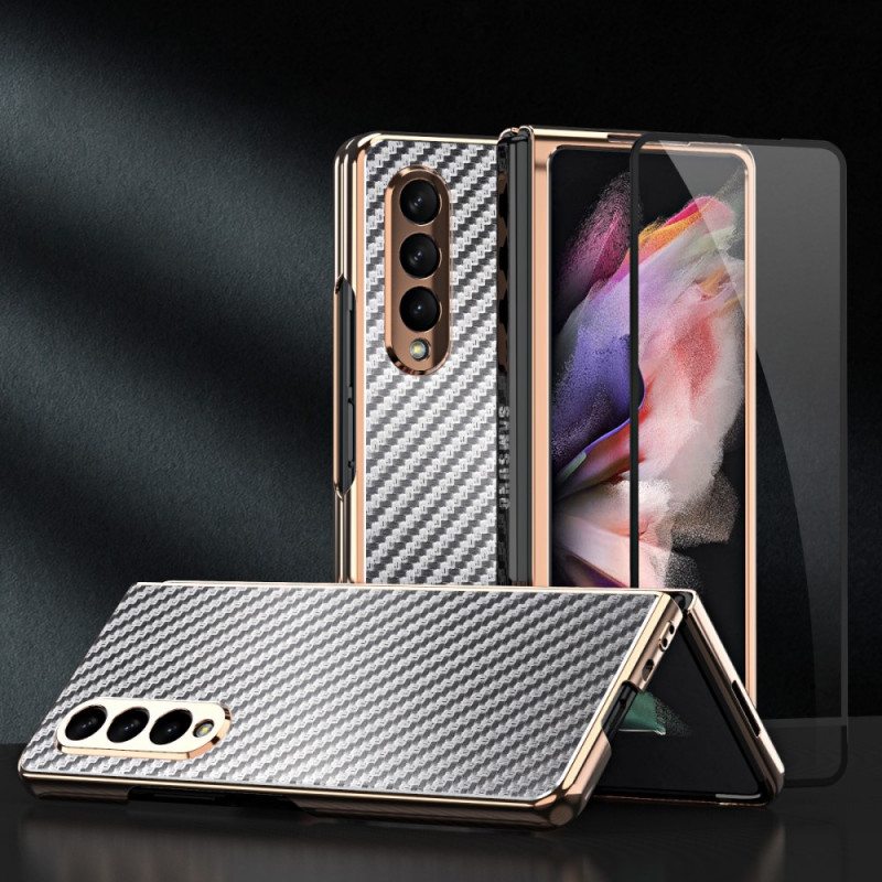Kuori Samsung Galaxy Z Fold 3 5G Hiilikuitua Näytönsuojalla