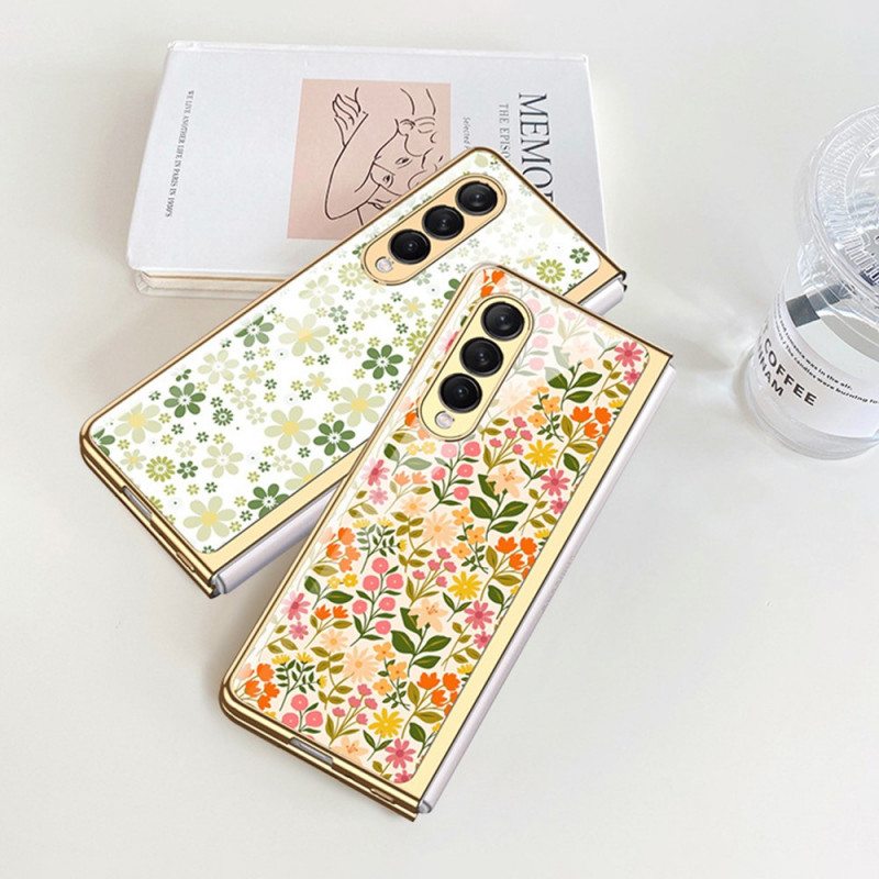Kuori Samsung Galaxy Z Fold 3 5G Kukkainen Karkaistu Lasi