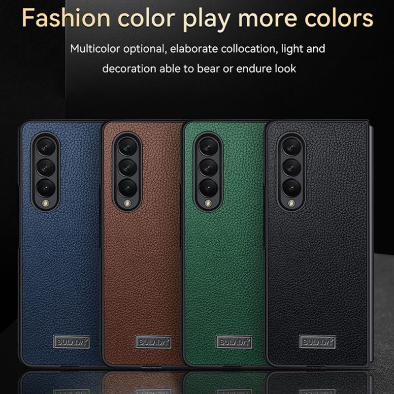 Kuori Samsung Galaxy Z Fold 3 5G Litsi-nahkatyylinen Sulada