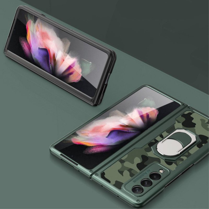 Kuori Samsung Galaxy Z Fold 3 5G Nahkainen Litsisormus-tuki Gkk