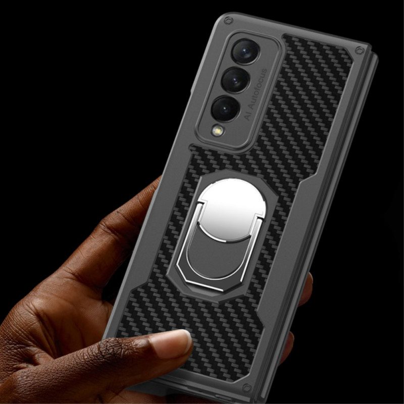 Kuori Samsung Galaxy Z Fold 3 5G Nahkainen Litsisormus-tuki Gkk