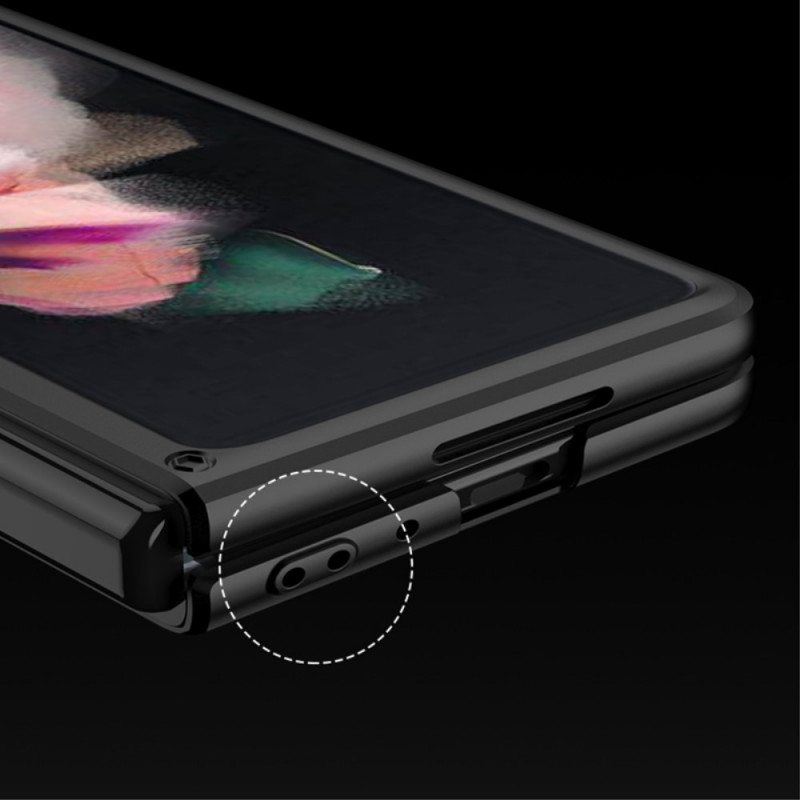Kuori Samsung Galaxy Z Fold 3 5G Nahkainen Litsisormus-tuki Gkk