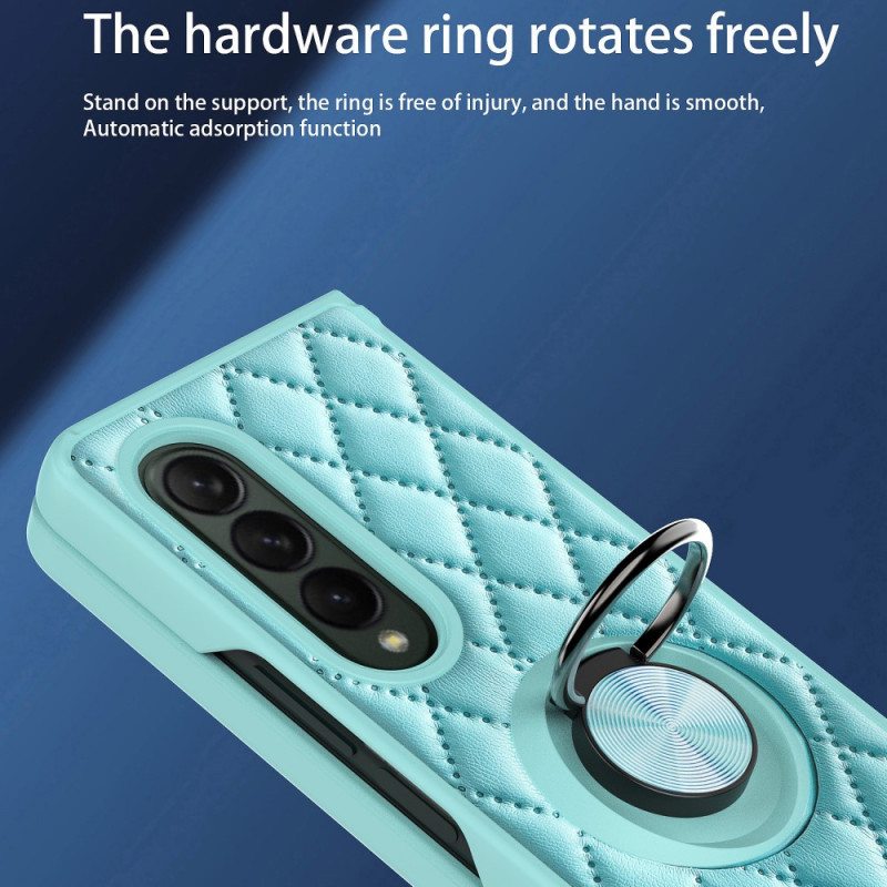 Kuori Samsung Galaxy Z Fold 3 5G Pehmustettu Ring-supportilla