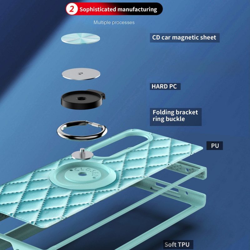 Kuori Samsung Galaxy Z Fold 3 5G Pehmustettu Ring-supportilla