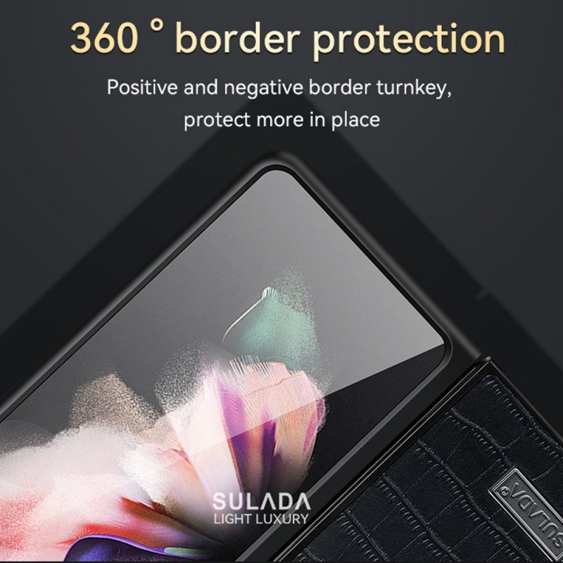 Kuori Samsung Galaxy Z Fold 3 5G Tyylikäs Krokotiilinahka Sulada