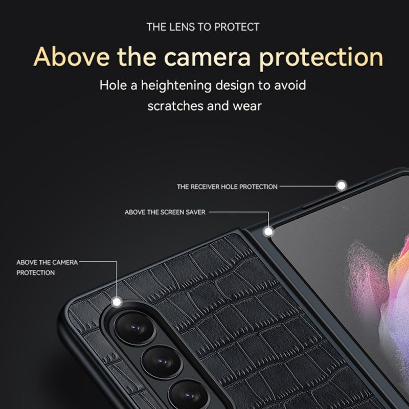 Kuori Samsung Galaxy Z Fold 3 5G Tyylikäs Krokotiilinahka Sulada