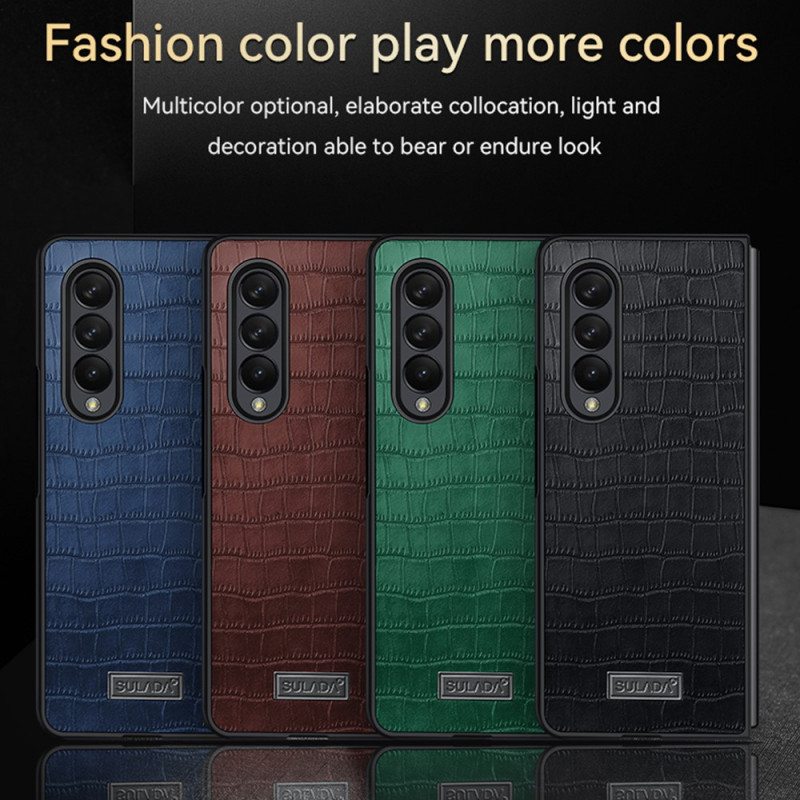 Kuori Samsung Galaxy Z Fold 3 5G Tyylikäs Krokotiilinahka Sulada