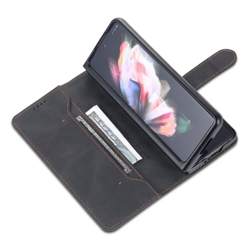 Nahkakotelo Samsung Galaxy Z Fold 3 5G Azns-nahkamuotoilu
