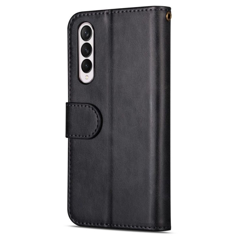 Nahkakotelo Samsung Galaxy Z Fold 3 5G Laukku Kaulanauhalla