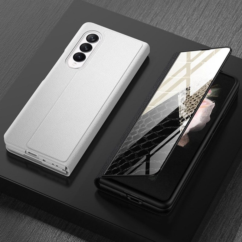 Puhelinkuoret Samsung Galaxy Z Fold 3 5G Kotelot Flip Leopard Karkaistu Lasi