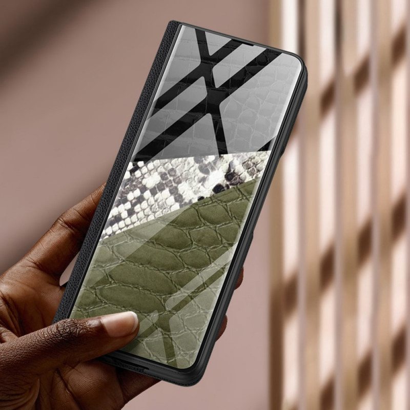 Puhelinkuoret Samsung Galaxy Z Fold 3 5G Kotelot Flip Leopard Karkaistu Lasi