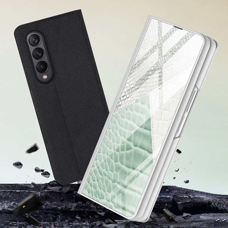 Puhelinkuoret Samsung Galaxy Z Fold 3 5G Kotelot Flip Leopard Karkaistu Lasi