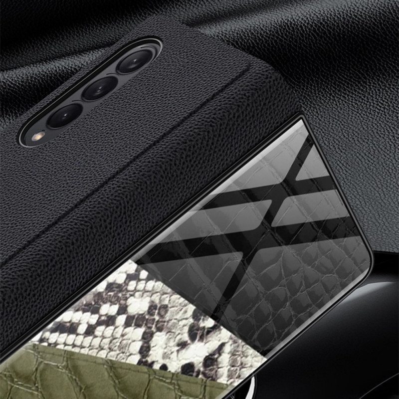 Puhelinkuoret Samsung Galaxy Z Fold 3 5G Kotelot Flip Leopard Karkaistu Lasi