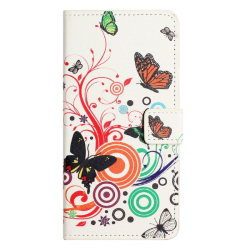 Kotelot Xiaomi Redmi Note 13 4g Puhelinkuoret Perhosia Valkoisella Taustalla