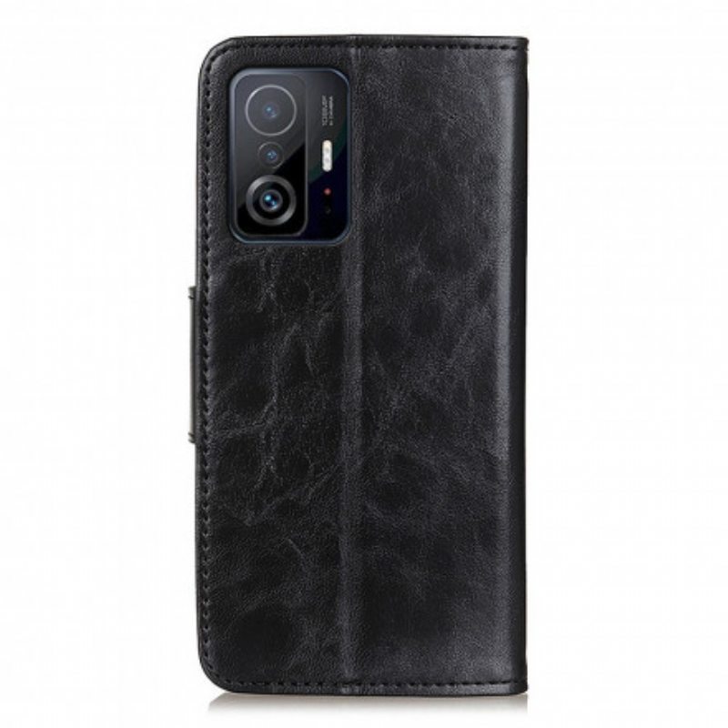Kotelot Xiaomi 11T / 11T Pro Halkaistu Nahkainen Käännettävä Lukko