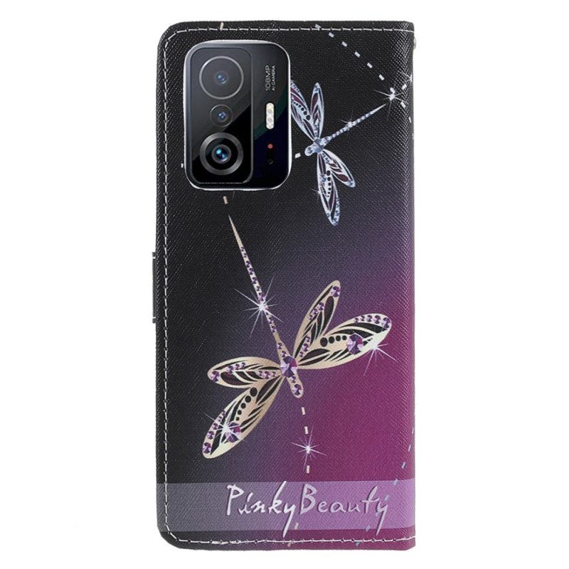 Kotelot Xiaomi 11T / 11T Pro Suojaketju Kuori Strappy Dragonflies
