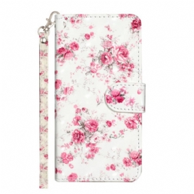 Kotelot Motorola Edge 50 Strap Roses Suojakuori
