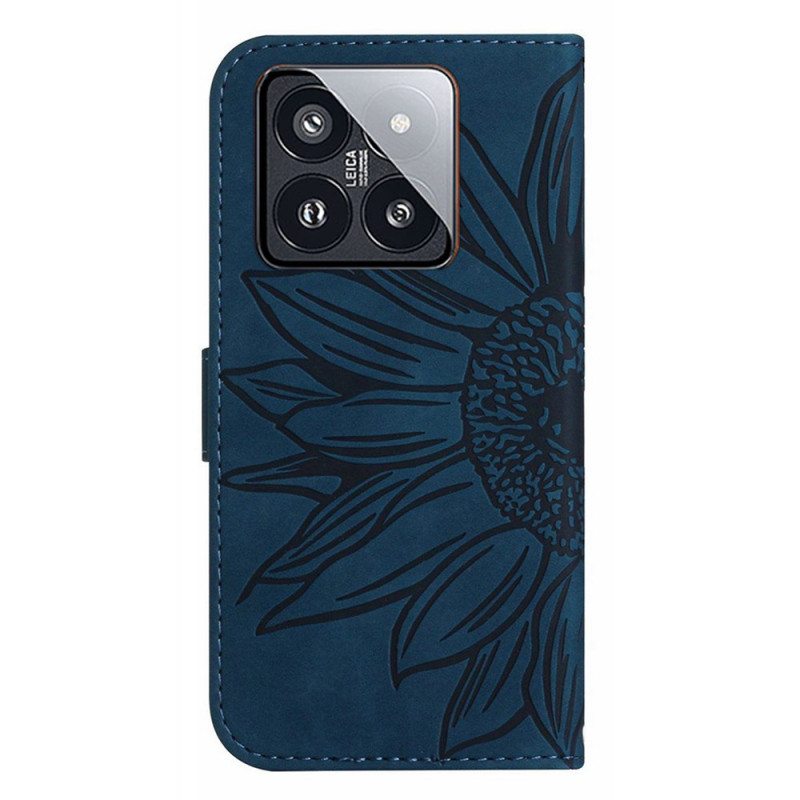 Kotelot Xiaomi 14 Auringonkukka Hihnalla